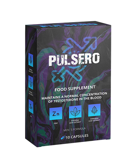 Pulsero Men's Formula férfi étrend-kiegészítő cinkkel, ginzeng és damiana kivonattal, 10 kapszula